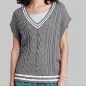 Grey Sleeveless V-Neck